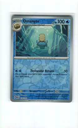 OMANYTE 138 REVERSE HOLO SCARLET & VIOLET 151 POKEMON CARD MINT 2023 - Image 1
