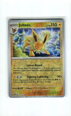 JOLTEON 135 REVERSE HOLO SCARLET & VIOLET 151 POKEMON CARD MINT 2023 - Image 1