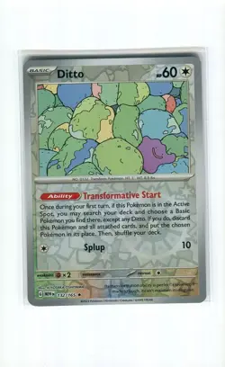 DITTO 132 REVERSE HOLO SCARLET & VIOLET 151 POKEMON CARD MINT 2023 - Image 1