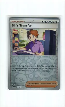 BILL'S TRANSFER 156 REVERSE HOLO SCARLET & VIOLET 151 POKEMON CARD MINT 2023 - Image 1