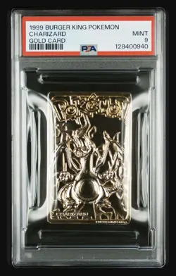 1999 Burger King Pokemon Charizard Gold Card PSA 9 MINT ✨ - Image 1