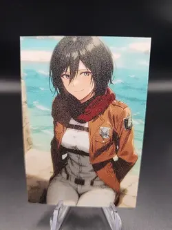 Mikasa Ackerman Attack On Titan Anime Waifu Card Doujin ACG Goddess - Image 1
