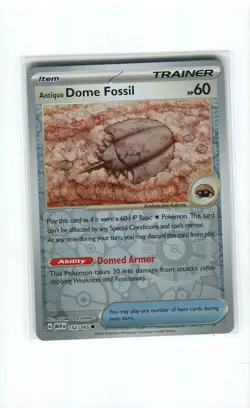ANTIQUE DOME FOSSIL 152 REVERSE HOLO SCARLET & VIOLET 151 POKEMON CARD MINT 2023 - Image 1