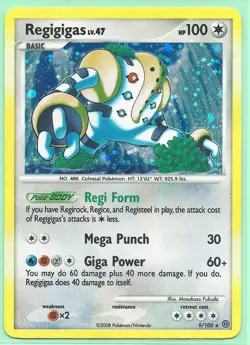 2008 REGIGIGAS 9/100 DP STORMFRONT POKEMON CARD RARE HOLO-NM/M - Image 1