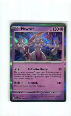 MEWTWO 150 HOLO RARE SCARLET & VIOLET 151 POKEMON CARD MINT 2023 - Image 1