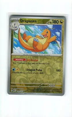 DRAGONITE 149 REVERSE HOLO SCARLET & VIOLET 151 POKEMON CARD MINT 2023 - Image 1