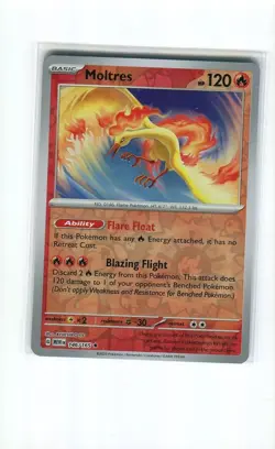 MOLTRES 146 REVERSE HOLO SCARLET & VIOLET 151 POKEMON CARD MINT 2023 - Image 1