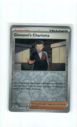 GIOVANNI'S CHARISMA 161 REVERSE HOLO SCARLET & VIOLET 151 POKEMON MINT 2023 - Image 1