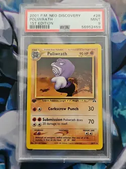 2001 Pokemon Neo Discovery 1st Edition Poliwrath 28/75 #28 Graded PSA 9 Mint - Image 1