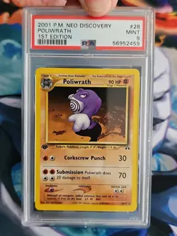 2001 Pokemon Neo Discovery 1st Edition Poliwrath 28/75 #28 Graded PSA 9 Mint - Image 3