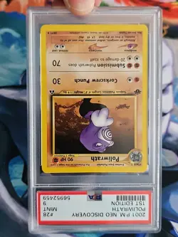 2001 Pokemon Neo Discovery 1st Edition Poliwrath 28/75 #28 Graded PSA 9 Mint - Image 4