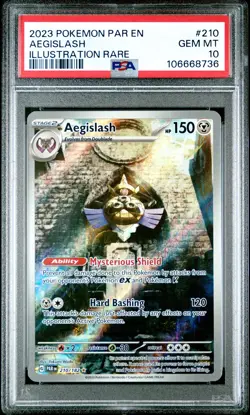 2023 POKEMON PAR EN-PARADOX RIFT ILLUSTRATION RARE #210 AEGISLASH PSA 10 - Image 1