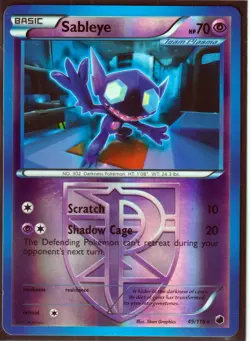 2013 POKEMON SABLEYE (Team Plasma) 49/116 PLASMA FREEZE -RARE- REVERSE HOLO- NM - Image 1