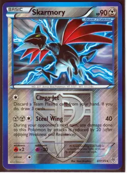 2012 POKEMON RARE SKARMORY 87/135 PLASMA STORM - REVERSE HOLO NM/M (S1) - Image 1