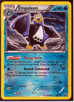 2012 POKEMON EMPOLEON 29/108 DARK EXPLORERS - REVERSE HOLO- RARE - NM/M - Image 1