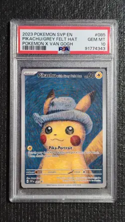 POKEMON PIKACHU WITH GREY FELT HAT VAN GOGH SVP 85 2023 ENG PSA 10 GEM MINT - Image 1