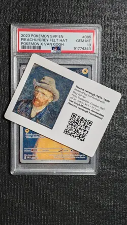 POKEMON PIKACHU WITH GREY FELT HAT VAN GOGH SVP 85 2023 ENG PSA 10 GEM MINT - Image 3