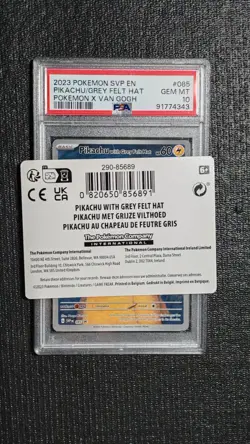 POKEMON PIKACHU WITH GREY FELT HAT VAN GOGH SVP 85 2023 ENG PSA 10 GEM MINT - Image 4