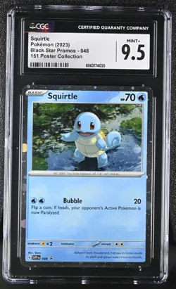 Pokemon 151 SQUIRTLE #048 Poster Collection Black Star Promo Card CGC 9.5 MINT+ - Image 1