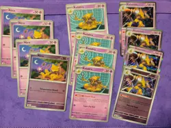 Pokemon Abra Kadabra Alakazam Mega Evolution Playset X12 Near Mint Cards - Image 2