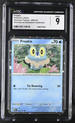 Pokemon Card FROAKIE #056 Obsidian Flames Cosmos Holo Promo CGC 9 MINT - Image 1