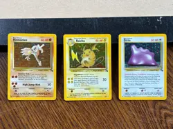 Pokemon TCG Fossil Lot of 3 Holo Rare Hitmonlee Ditto Raichu Ungraded - Image 1