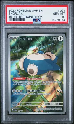 2023 POKEMON SVP EN-SV BLACK STAR PROMO 151 ELITE TRAINER BOX SNORLAX PSA 10 - Image 1