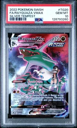 Rayquaza VMax TG20/TG30 Pokemon Sword & Shield Silver Tempest Ultra Rare PSA 10! - Image 1