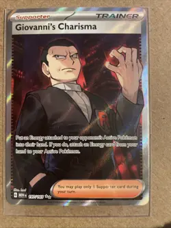 Pokemon TCG Giovanni's Charisma Holo Card 197/165 Scarlet & Violet 151 Series - Image 1