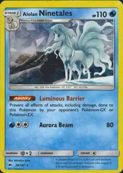 Alolan Ninetales 28/147 (Cracked Ice Holo) Deck Excl Pokemon Card MP - Image 1