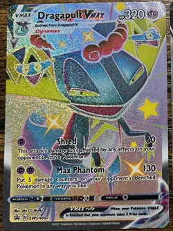 SHINY Dragapult VMAX FULL ART Black Star Promo card SWSH097 2021 Pokemon - Image 1