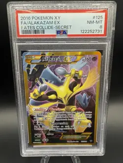Alakazam EX (Secret) 125/124 Fates Collide Holo PSA 8 Pokemon - Image 1