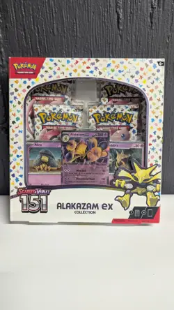 Pokemon TCG Scarlet and Violet - 151 Alakazam ex Collection Box - 4 Packs 820650855269 - Image 1