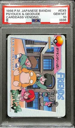 PSA10 1998 Pokemon Psyduck Geodude Anime Collection Carddass EX-5 PSA023 - Image 1