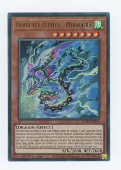 Yugioh Heavenly Zephyr-Miradora MP22-EN016 Ultra Rare 1st Edition NM x3 Play Set - Image 1