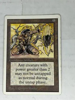 Vintage 1993 MTG Unlimited Edition Meekstone Card X 3 - MP - Image 2