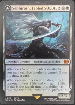 MTG Sephiroth,Fabled Soldier 0115 - Mythic Foil - Final Fantasy - Mint - Image 1