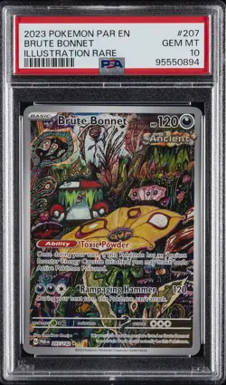 2023 POKEMON PAR EN-PARADOX RIFT ILLUSTRATION RARE #207 BRUTE BONNET PSA 10 - Image 1