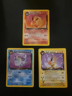 Pokemon TCG Team Rocket Eeveelution Dark Flareon Vaporeon Jolteon Unlim Lot LP - Image 1