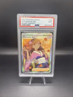 Pokemon Furisode Girl 190/195 Full Art Trainer Silver Tempest PSA 9 Mint - Image 1