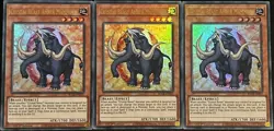 Yugioh Crystal Beast Amber Mammoth BLCR-EN051 Ultra Rare 1st Mint x3 - Image 1