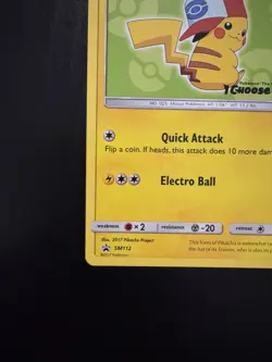 2017 Pokemon Ash's Pikachu TCG Black Star Promo Card SM112 - Image 4