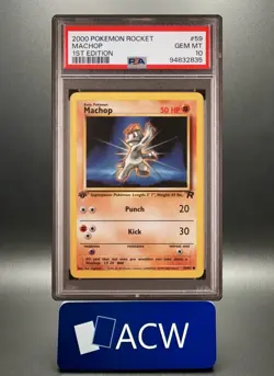 Machop - 2000 Team Rocket 🔥 1st Edition PSA 10 🔥 GEM Vintage Pokemon R53 - Image 1