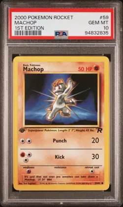 Machop - 2000 Team Rocket 🔥 1st Edition PSA 10 🔥 GEM Vintage Pokemon R53 - Image 2