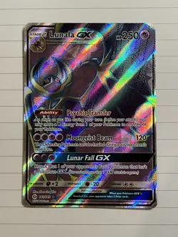 Pokemon Card Lunala GX 141/149 Sun & Moon Base Full Art Ultra Rare Holo LP - Image 1
