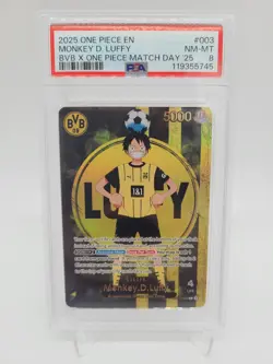 Bvb x One Piece PSA 8 Monkey D Luffy Promo Card ST13-003 Matchday 25 Dortmund - Image 4