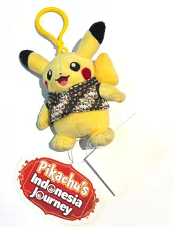 Pokemon Pikachu Plush Key Chain 5" Batik Indonesia Journey Limited Official - Image 1