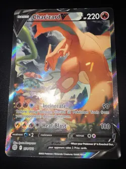 Pokemon TCG Charizard V Alt Art 154/172 Sword &Shield Brilliant Stars DMG - Image 1
