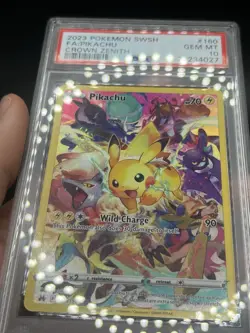 Pokemon Pikachu 160/159 Full Art Secret Rare Crown Zenith 2023 PSA 10 GEM MINT - Image 3
