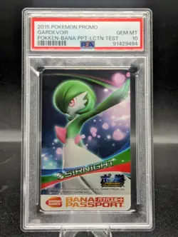 2015 Pokken Tournament Promo Pokemon Gardevoir Bana Passport PSA 10 Low POP (3) - Image 1
